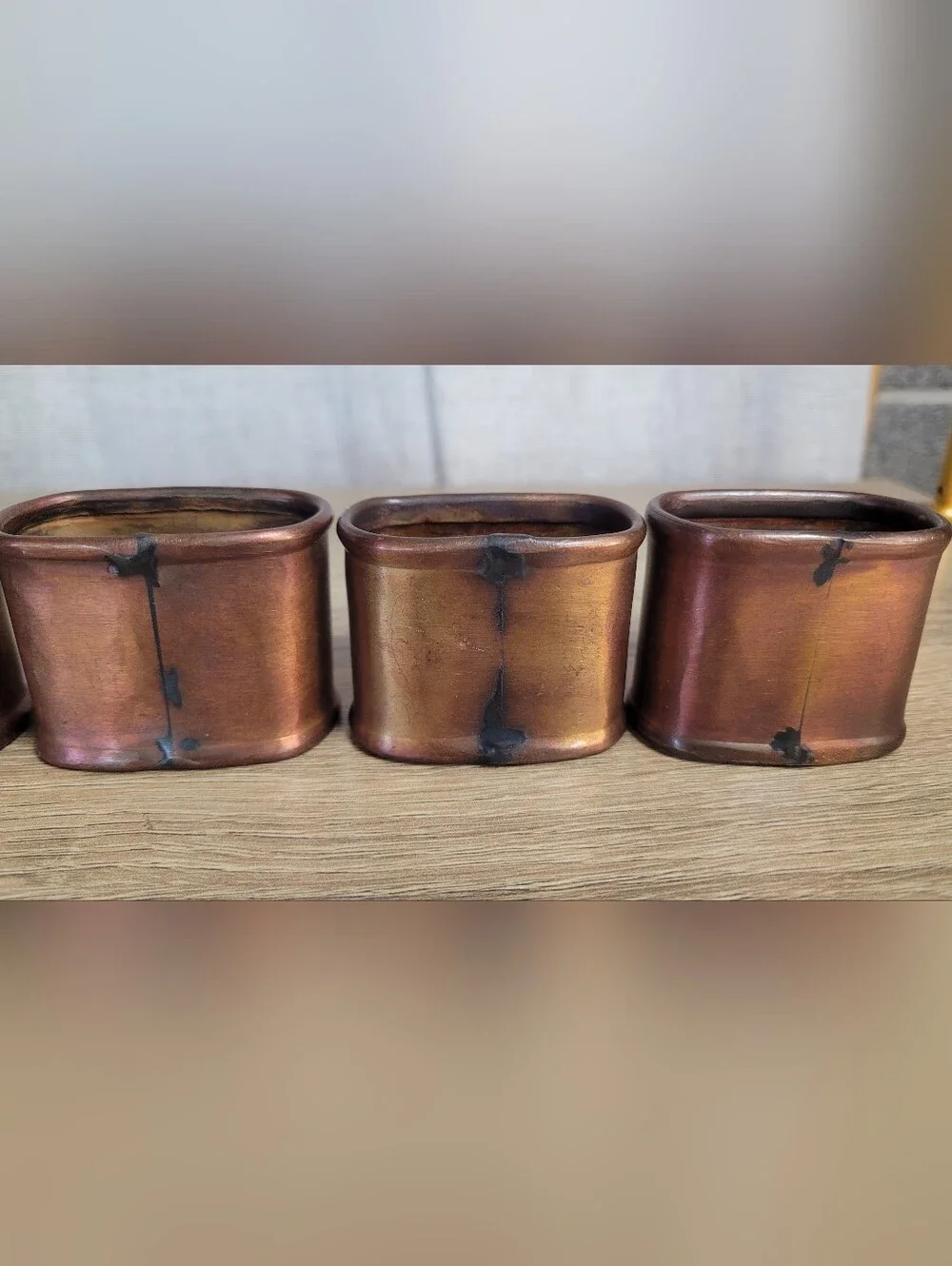 Copper Napkin Rings Set of 6 - Warm Gold Home Rustic Accent
